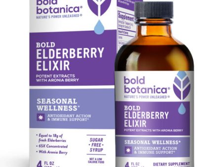 Bold Elderberry Elixir Syrup, 4 oz, Bold Botanica Online Sale