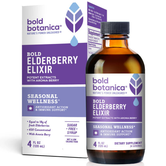 Bold Elderberry Elixir Syrup, 4 oz, Bold Botanica Online Sale