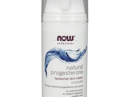 Natural Progesterone Liposomal Skin Cream Unscented, 3 oz, NOW Foods Hot on Sale