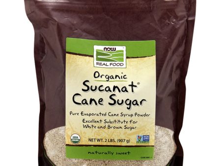 Sucanat Cane Sugar Organic Sweetener, 2 lb, NOW Foods Online Sale