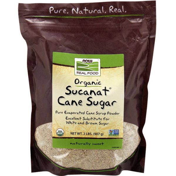 Sucanat Cane Sugar Organic Sweetener, 2 lb, NOW Foods Online Sale