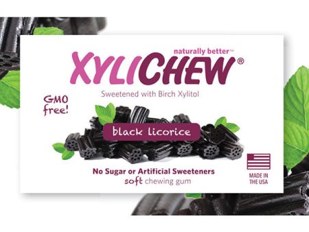 XyliChew Sugar Free Chewing Gum, Licorice, 60 Pieces Online Sale