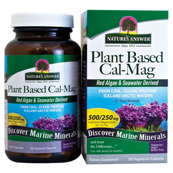 Plant Based Cal-Mag Caps, Marine Calcium Magnesium, 120 Vegetarian Capsules, Nature s Answer Online Hot Sale