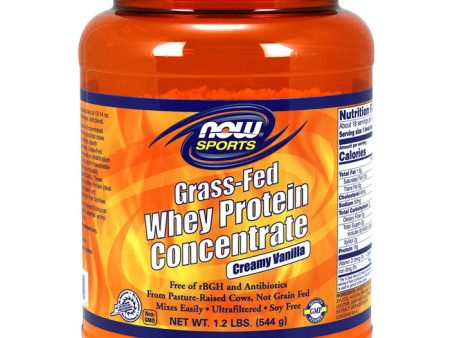 Grass-Fed Whey Protein Concentrate Powder - Creamy Vanilla, 1.2 lb, NOW Foods Online now