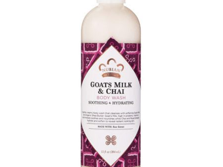 Goat s Milk & Chai Body Wash, 13 oz, Nubian Heritage For Sale