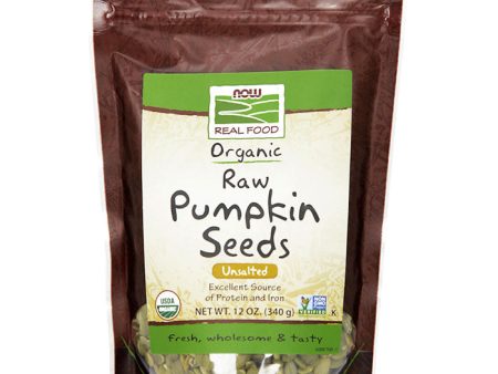 Organic Pumpkin Seeds, Raw & Unsalted, 12 oz, NOW Foods Discount