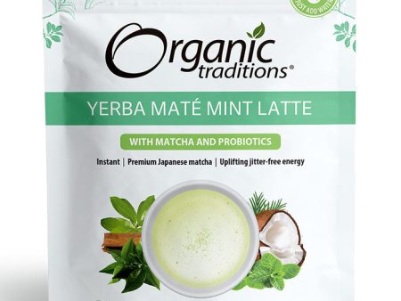 Organic Yerba Mate Mint Latte with Matcha and Probiotics, 5.3 oz (150 g), Organic Traditions Hot on Sale