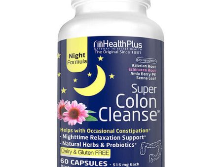 Super Colon Cleanse Night Formula, 60 Capsules, Health Plus Inc. Online Sale