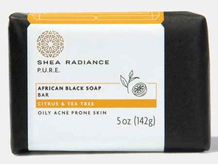 African Black Soap Bar - Tea Tree & Citrus, 5 oz, Shea Radiance For Cheap