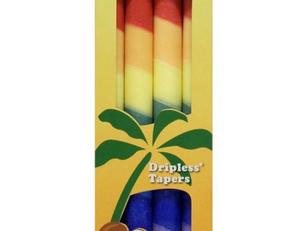 Rainbow Candle Tapers 9 Inch,  4 Candles, Aloha Bay For Sale