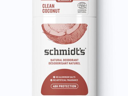 Deodorant Stick, Clean Coconut, 2.65 oz, Schmidt s Deodorant Discount