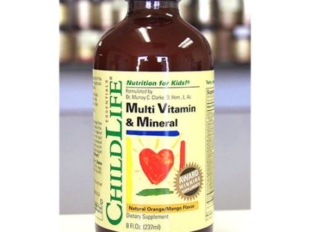 ChildLife Multi Vitamin & Mineral Liquid For Children, Natural Orange Mango, 8 oz Online Sale