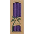 Palm Tapers 9 Inch, Unscented, Violet, 4 Candles, Aloha Bay Hot on Sale