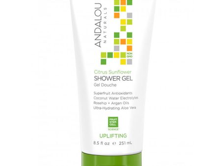 Shower Gel, Citrus Sunflower Uplifting, 8.5 oz, Andalou Naturals Hot on Sale