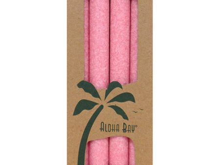 Palm Tapers 9 Inch, Unscented, Rose, 4 Candles, Aloha Bay Online Sale