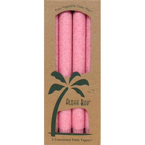 Palm Tapers 9 Inch, Unscented, Rose, 4 Candles, Aloha Bay Online Sale