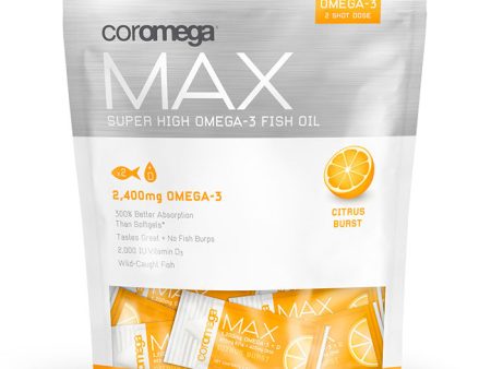 Coromega Max Super High Omega-3 Fish Oil Squeeze Shots - Citrus Burst, 30 Packets on Sale