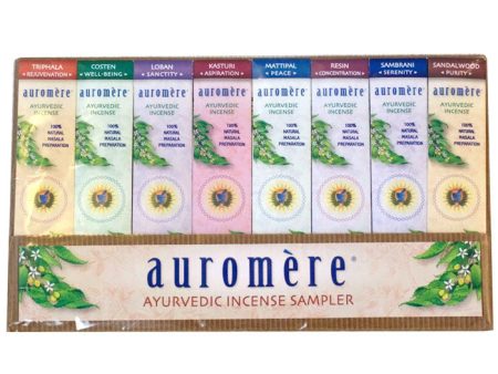 Ayurvedic Incense Sample Pack, 0.1 oz 8 Fragrances, Auromere For Cheap