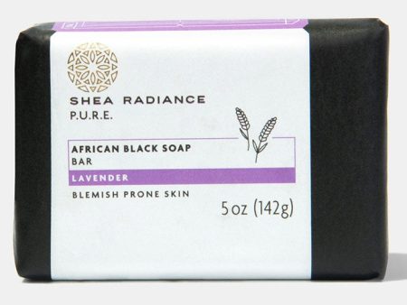 African Black Soap Bar - Lavender, 5 oz, Shea Radiance on Sale