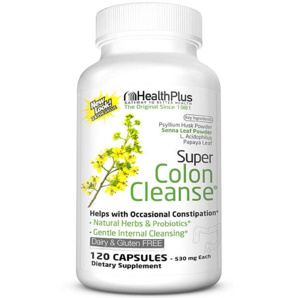 Super Colon Cleanse (Colon Cleansing), 120 Capsules, Health Plus Inc. on Sale