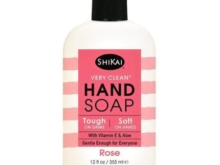 Very Clean Liquid Hand Soap, Rose, 12 oz, ShiKai Online Hot Sale