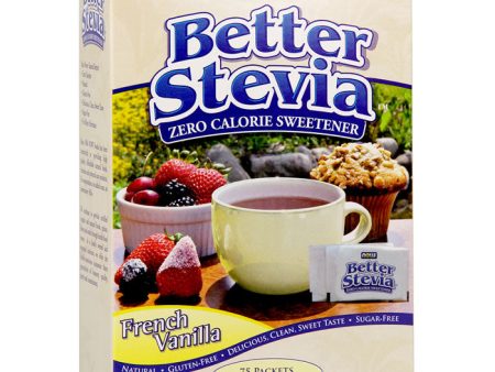 Better Stevia Packets - French Vanilla BetterStevia, 75 Packets Box, NOW Foods Supply