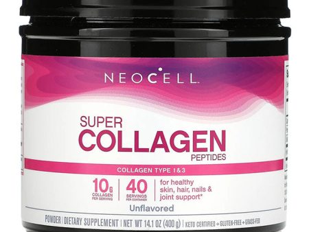 Super Collagen Peptides Powder, Unflavored, Value Size, 14.1 oz (400 g), NeoCell Cheap