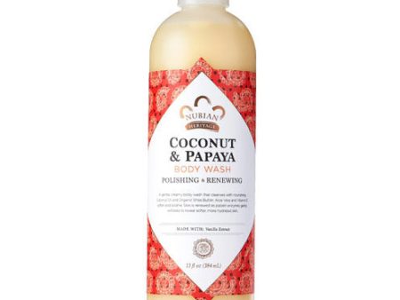 Coconut & Papaya Body Wash, 13 oz, Nubian Heritage Cheap