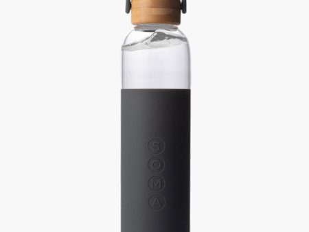 Glass Water Bottle, Gray, 25 oz, Soma For Discount