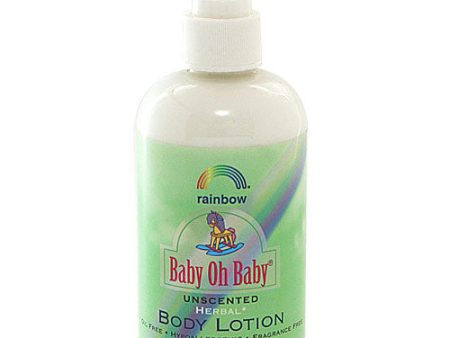 Baby Oh Baby Organic Herbal Baby Body Lotion, Unscented, 8 oz, Rainbow Research Supply