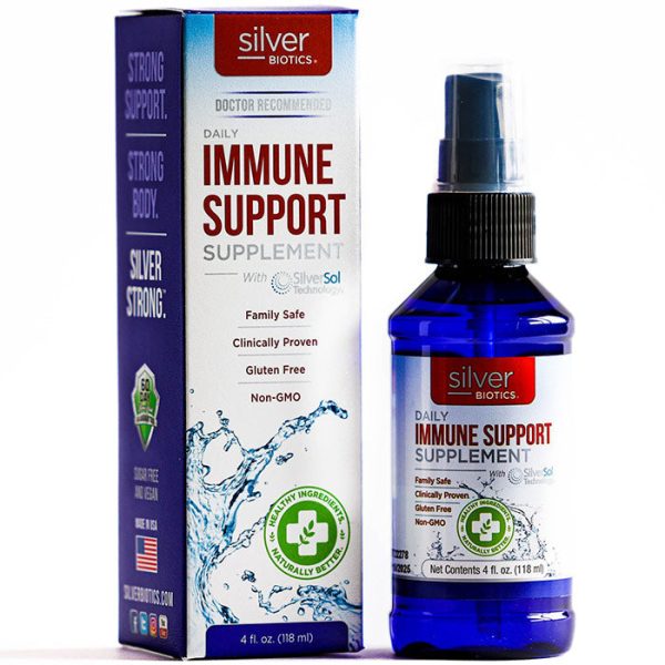 Liquid Immune Support Supplement with Spray Top, 4 oz, Silver Biotics Online Sale