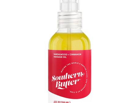 Massage Oil, Sandalwood + Cinnamon, 4 oz, Southern Butter For Cheap