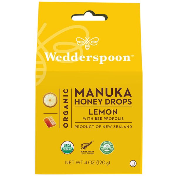 Organic Manuka Honey Drops - Lemon, 4 oz (120 g), Wedderspoon For Sale