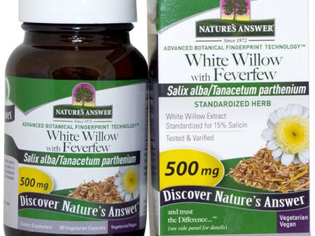 White Willow with Feverfew Extract, 60 Vegetarian Capsules, Nature s Answer Fashion