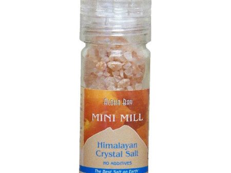 Himalayan Mini Mill Crystal Salt with Grinder Dispenser, 3.5 oz, Aloha Bay Discount