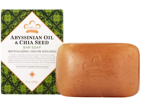 Abyssinian Oil & Chia Seed Bar Soap, 5 oz, Nubian Heritage Supply