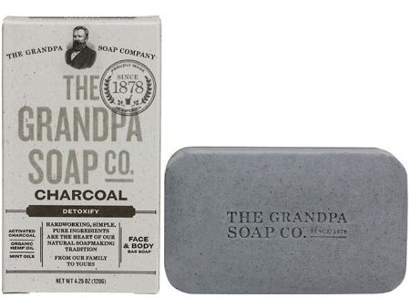 Charcoal Bar Soap for Face & Body, 4.25 oz, Grandpa s Brands Cheap