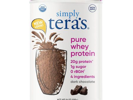 Pure Whey Protein - Dark Chocolate, Value Size, 24 oz, Simply Tera s For Sale