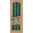 Palm Tapers 9 Inch, Unscented, Green, 4 Candles, Aloha Bay Discount