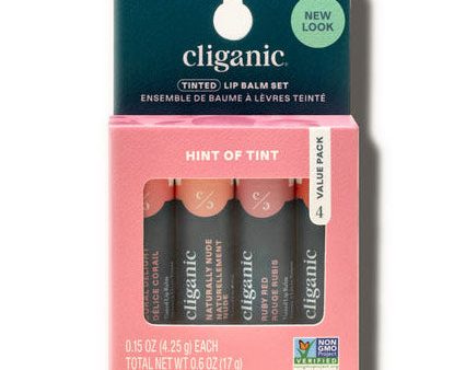 Tinted Lip Balm Set, 4 Pack, Cliganic Online now