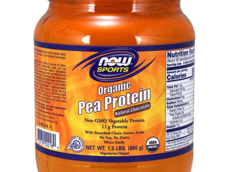 Organic Pea Protein Powder - Natural Chocolate, 1.5 lb, NOW Foods Fashion