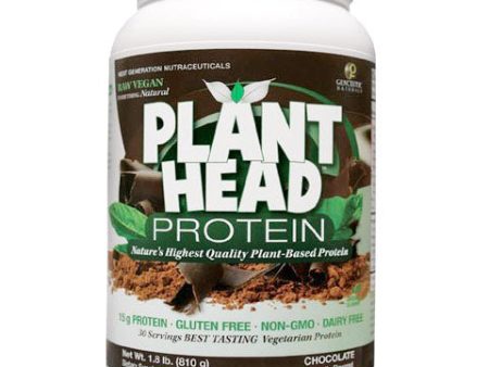 Plant Head Protein Powder, Chocolate, 23 oz, Genceutic Naturals Cheap