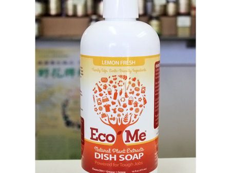 Eco-Me Dish Soap Liquid Lemon Fresh, Natural Plant Extracts, 16 oz Hot on Sale