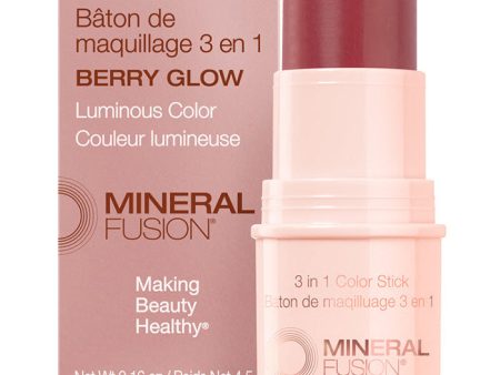 3-in-1 Color Stick - Berry Glow, 0.18 oz, Mineral Fusion Cosmetics Online Hot Sale