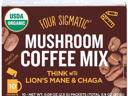 Mushroom Coffee Mix, with Lion s Mane & Chaga, 10 Packets, Four Sigmatic For Discount