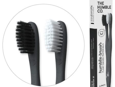 Humble Brush Plant Based Toothbrush - Sensitive - White & Black, 2 Pack, The Humble Co. Online Sale