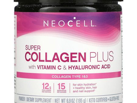 Super Collagen Plus Powder, with Vitamin C & Hyaluronic Acid, 6.9 oz (195 g), NeoCell on Sale