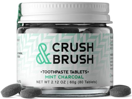 Crush & Brush Toothpaste Tablets, Mint Charcoal, 2.12 oz (80 Tablets), Nelson Naturals Sale