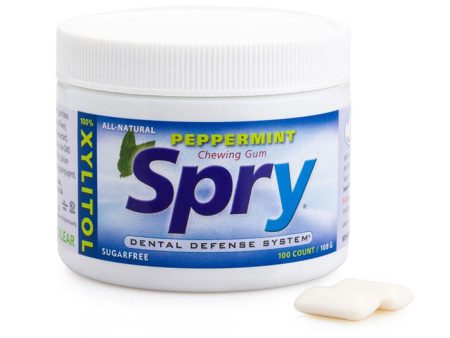 Spry Xylitol Chewing Gum - Peppermint, 100 ct Jar, Xlear (Xclear) on Sale