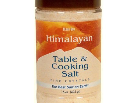 Table & Cooking Salt, Himalayan Crystal Salt, Fine in Dispenser, 15 oz, Aloha Bay Discount